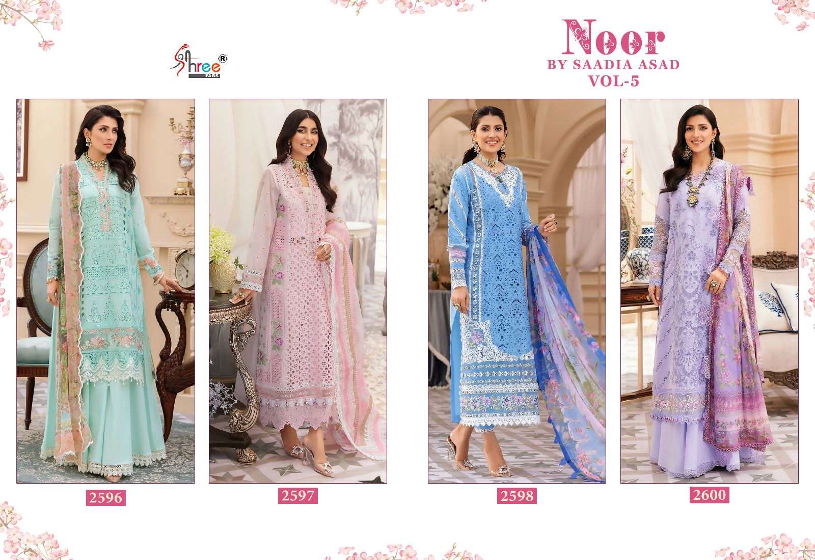 shree fabs noor vol-5 stylish designer salwar kameez catalogue wholesaler surat 