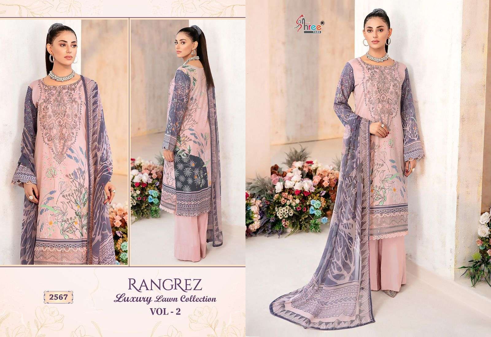 shree fabs rangrez vol-2 2567-2574 series trendy designer pakistani salwar suits wholesale price surat 