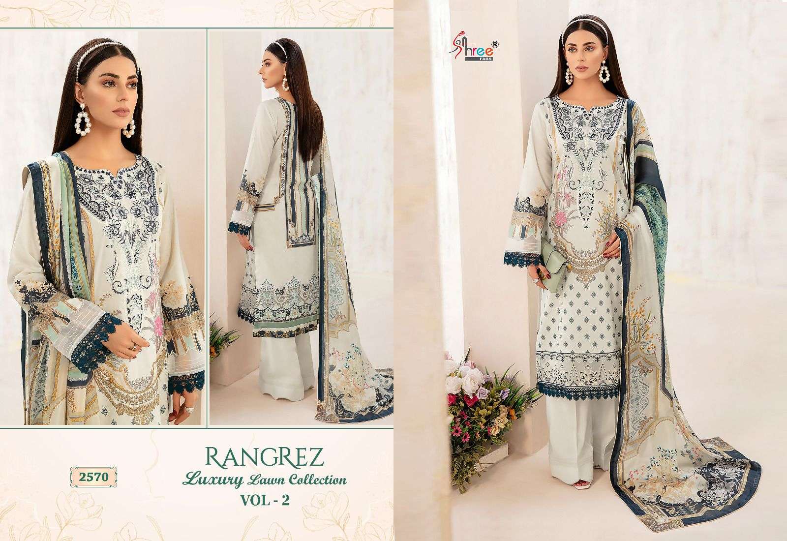 shree fabs rangrez vol-2 2567-2574 series unstich designer pakistani salwar kameez catalogue in surat