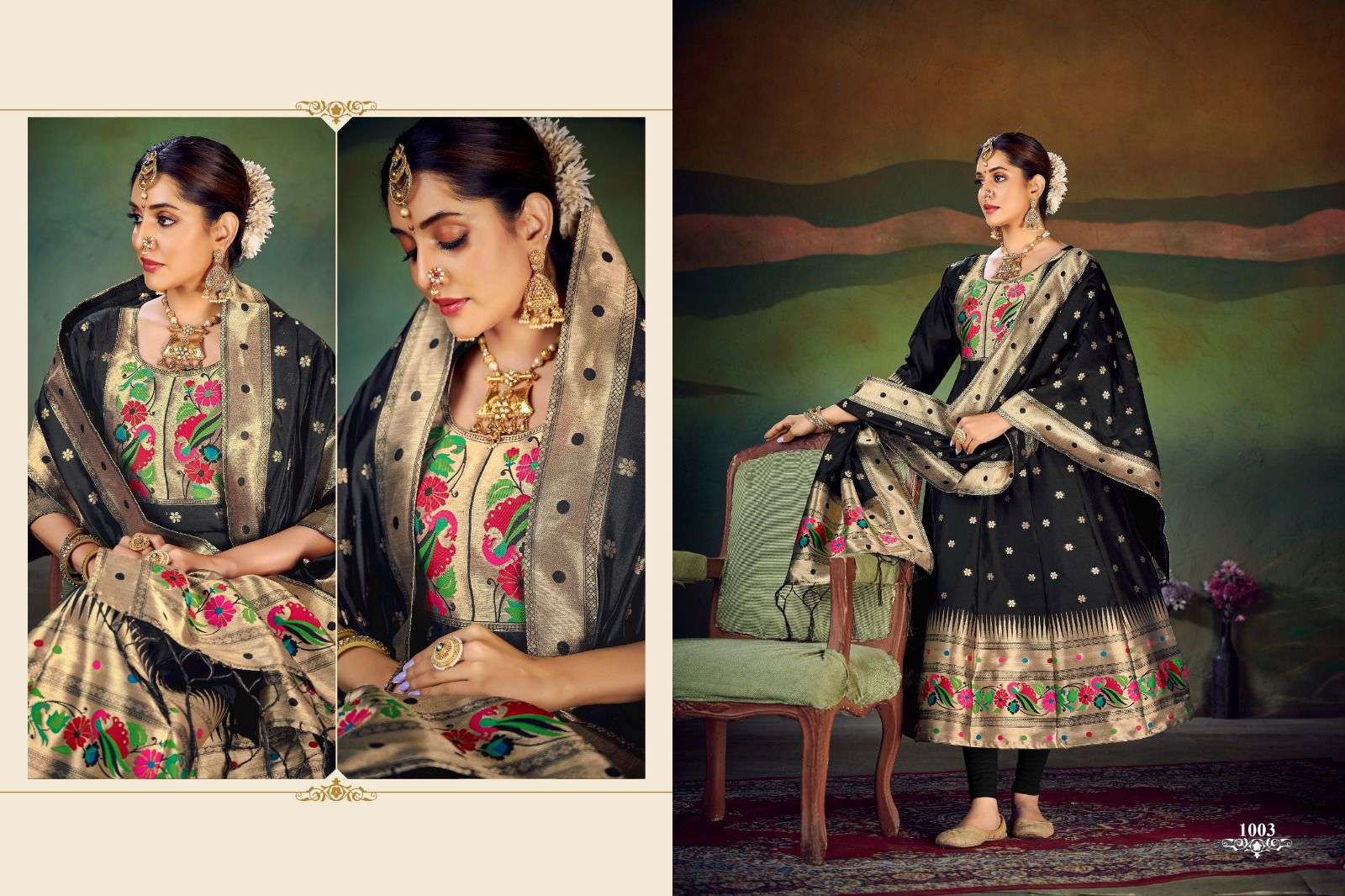 smit creation star paithni gown 1001-1006 series trendy designer gown with dupatta latest catalogue surat 