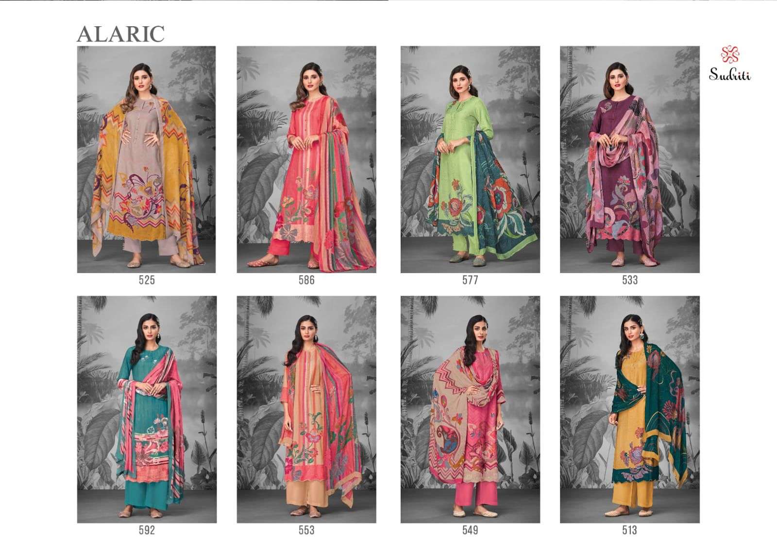 sudriti alaric stylish designer top bottom with dupatta catalogue collection 2023 