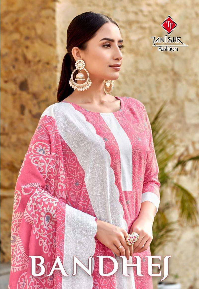 tanishk fashion bandhej 6601-6608 series trendy designer salwar kameez catalogue wholesale price surat 