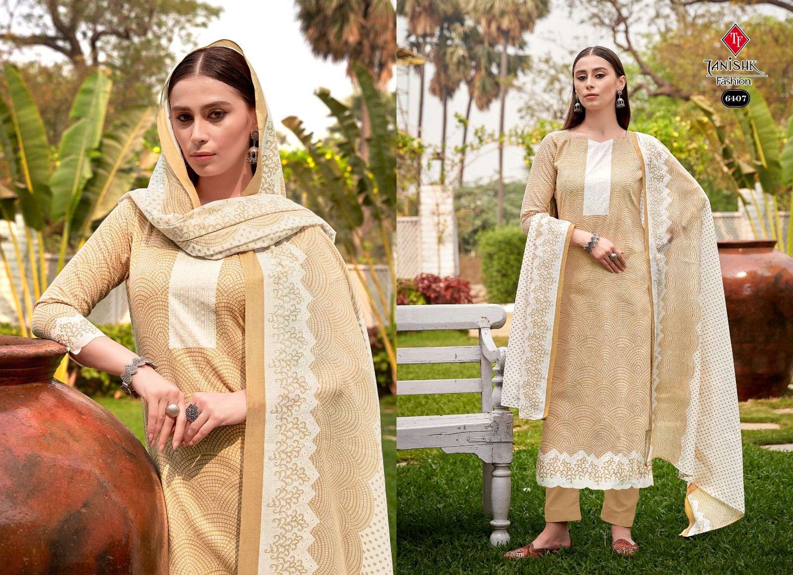 tanishk fashion falak vol-5 6401-6408 series cotton designer salwar kameez online dealer wholesale price surat 