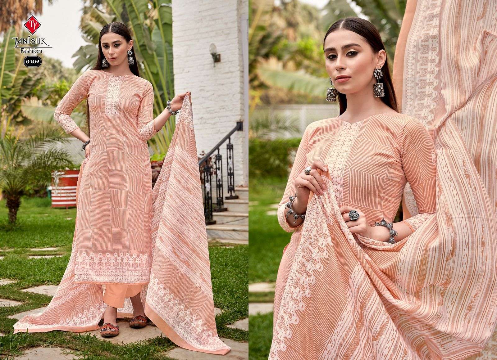 tanishk fashion falak vol-5 6401-6408 series cotton designer salwar kameez online dealer wholesale price surat 