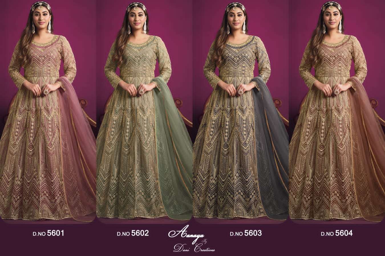 twisha aanaya vol-156 5601-5604 series exclusive designer party wear salwar suits catalogue wholesaler surat 