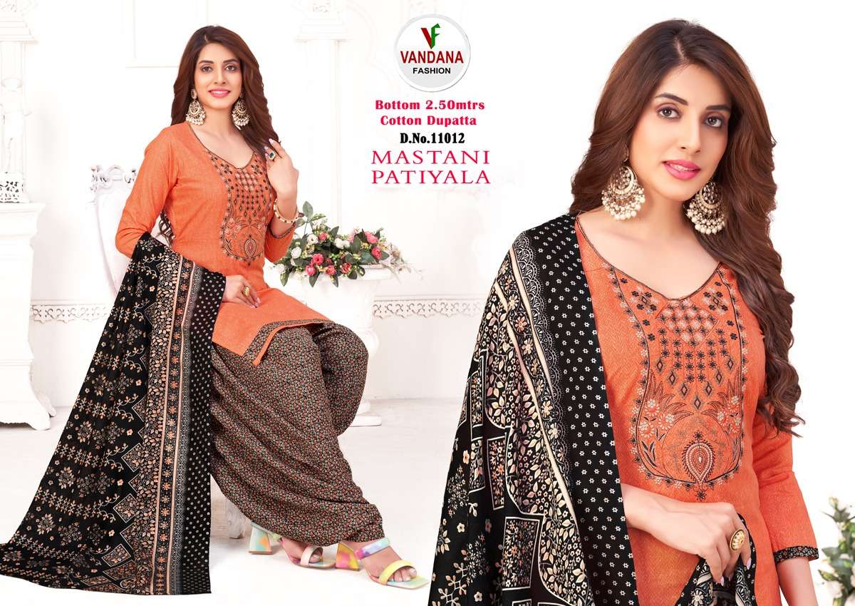 vandana fashion mastani patiyala vol-11 11001-11012 series heavy cotton designer salwar kameez catalogue wholesaler surat