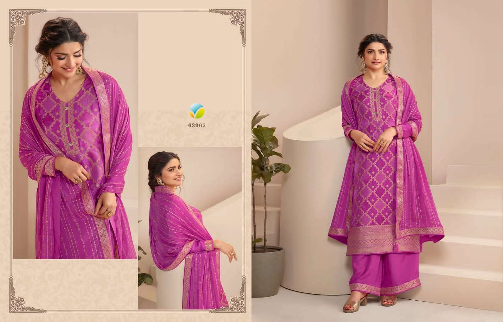 vinay fashion kaseesh saavi 63961-63967 series fancy dola jaqaurd designer salwar kameez surat 