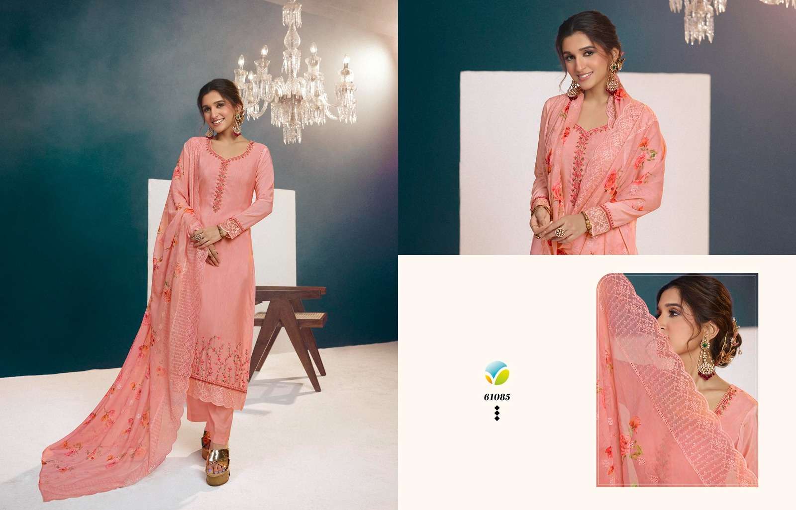 vinay fashion royal crepe vol-40 61081-61088 series exclusive designer salwar kameez catalogue manufacturer surat