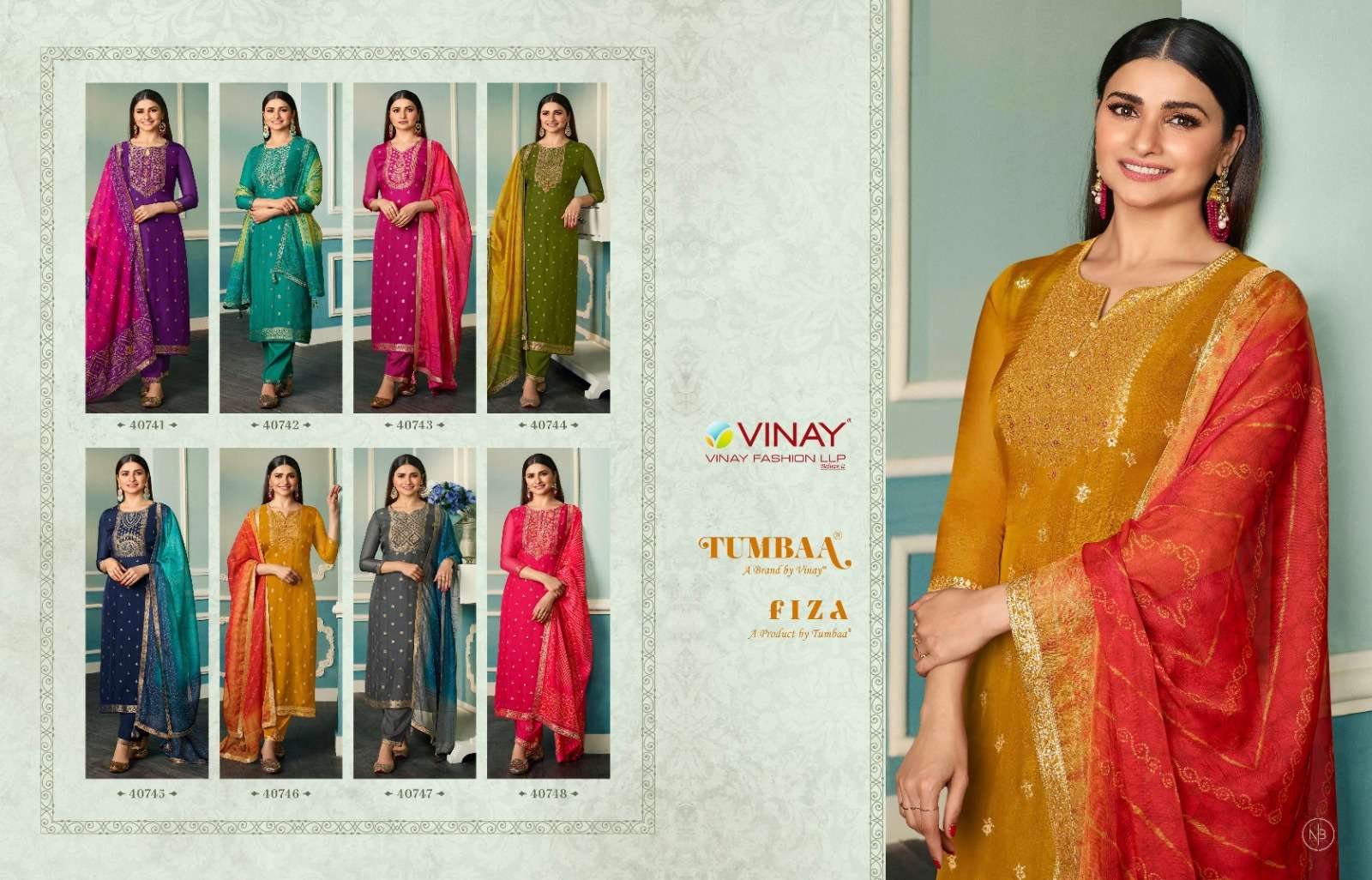 vinay tumbaa fiza 40741-40748 series festival wear readymade salwar kameez collection wholesale price surat