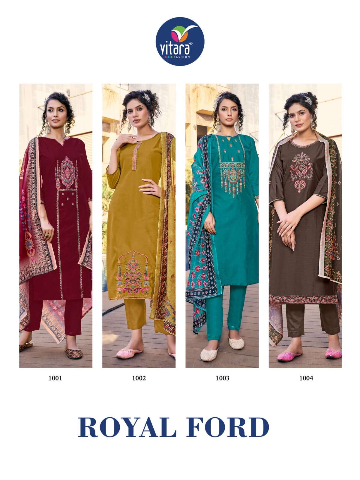 vitara fashion royal ford 1001-1004 series viscose fabrics designer latest kurtis online dealer surat 