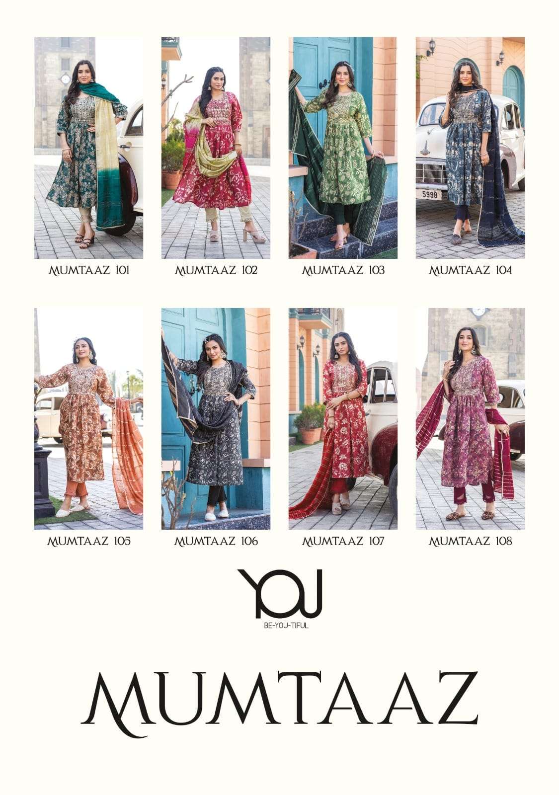wanna mumtaaz 101-108 series fancy naira kurti with pant and dupatta latest collection surat 