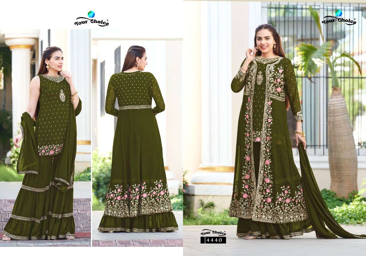 your choice fashionista vol-3 4439-4444 series stylish look designer party wear dress latest catalogue surat