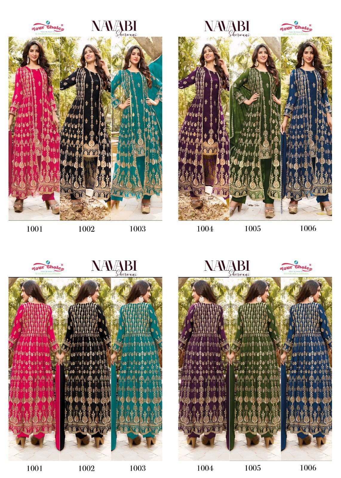 your choice navabi 1001-1006 series exclusive designer party wear salwar suits wholesale price surat