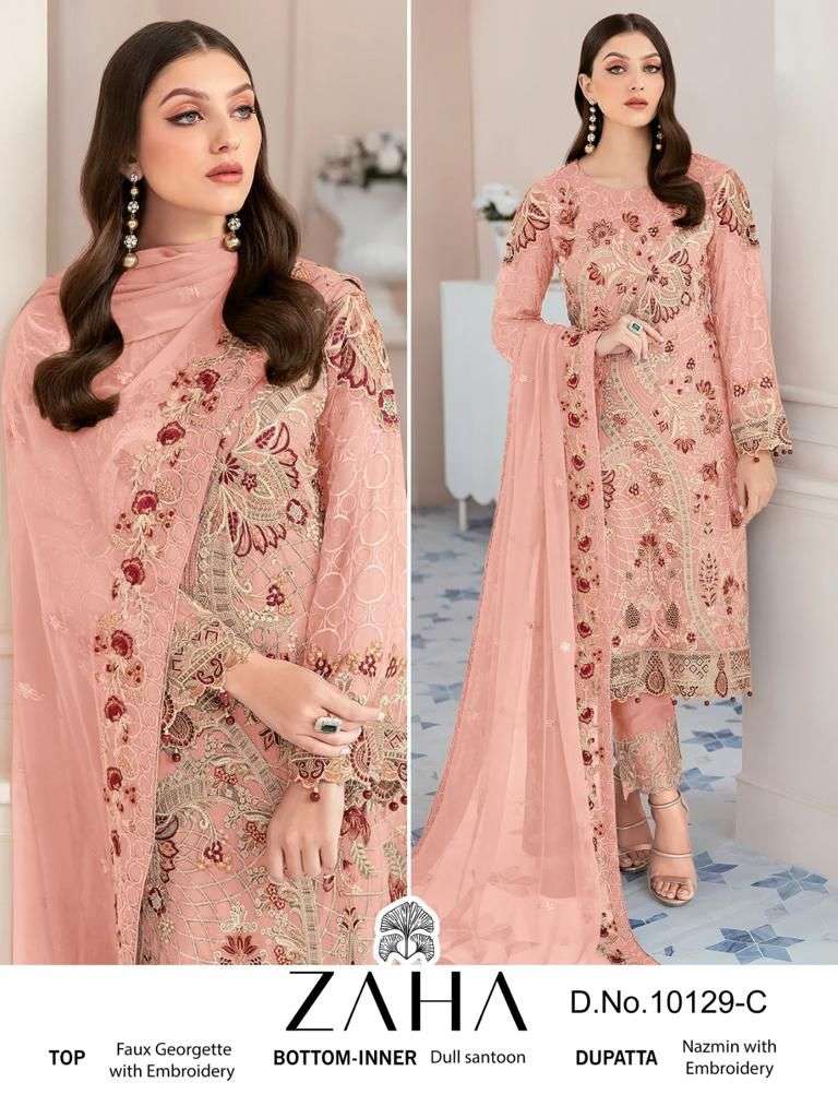 zaha habeeba vol-2 10129 series fancy look designer pakistani suits catalogue wholesale price surat