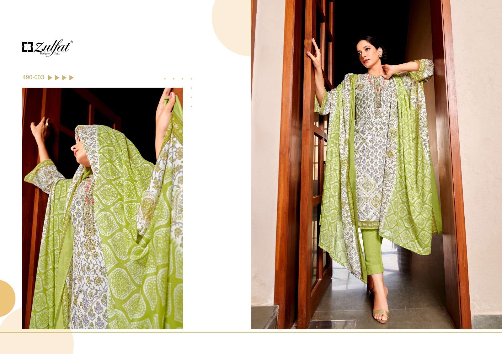 zulfat designer suits kavya vol-2 trendy designer salwar kameez dress material catalogue wholesaler surat