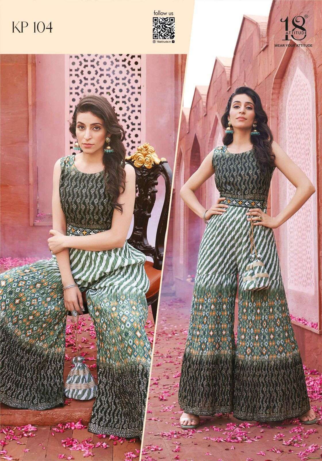 18 attitude kitty party 101-105 series readymade designer party wear jump suits latest catalogue 2023