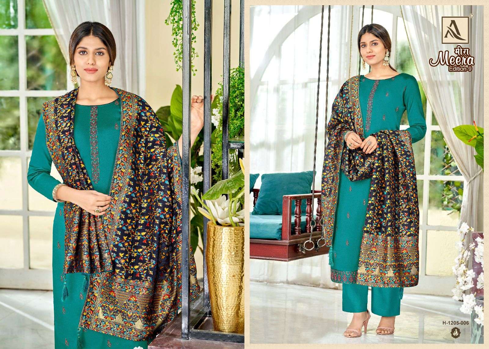 alok suit meera edition vol-9 stylish look designer salwar suits catalogue online dealer surat 