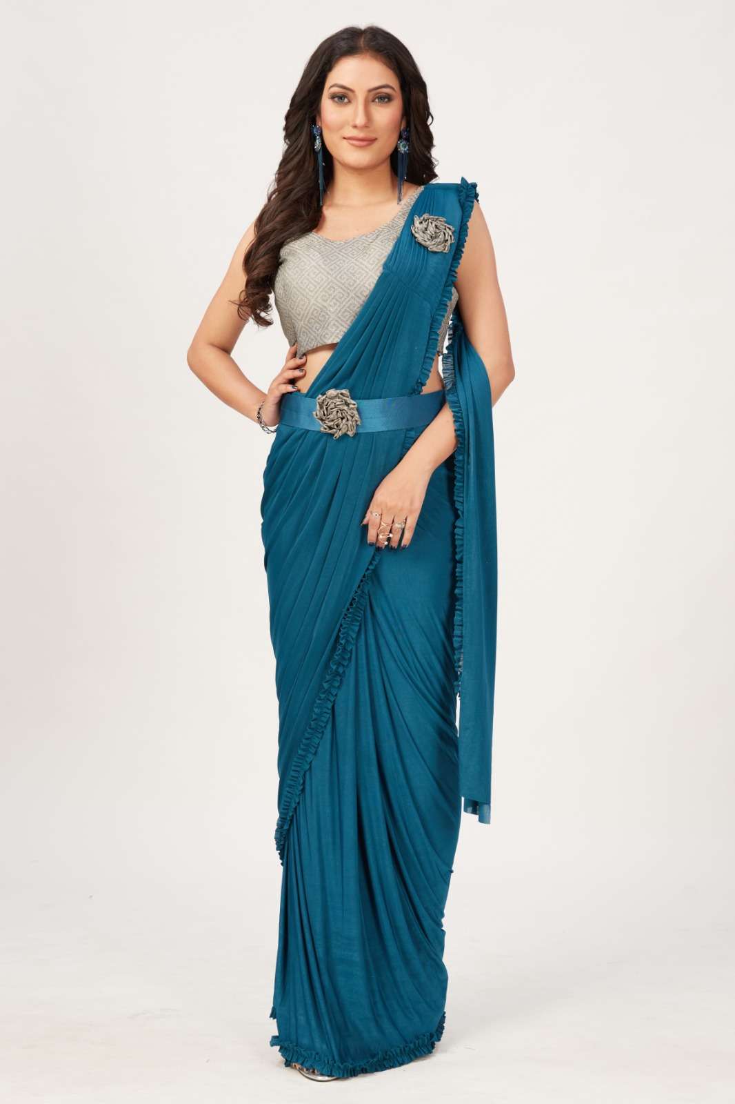 amoha trendz 101001 design readymade sarees collection wholesale price surat india
