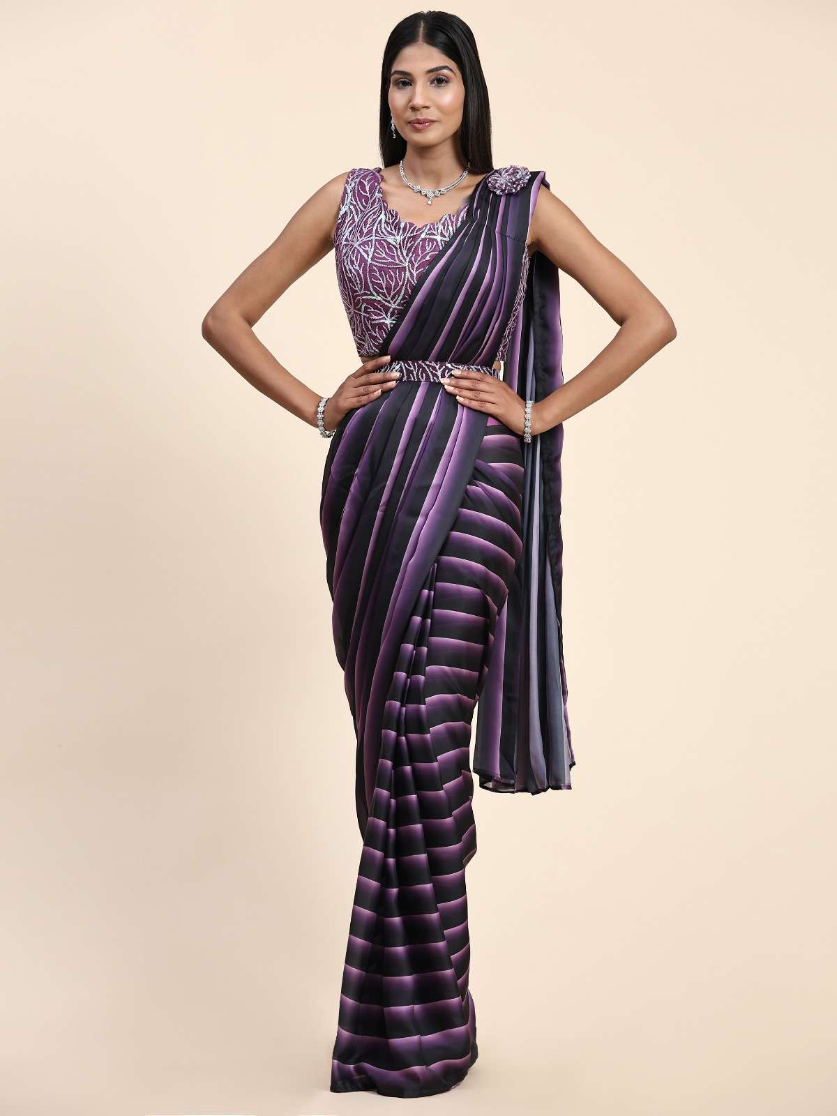 amoha trendz 1016351 series satin georgette fabric designer saree manufacturer in surat