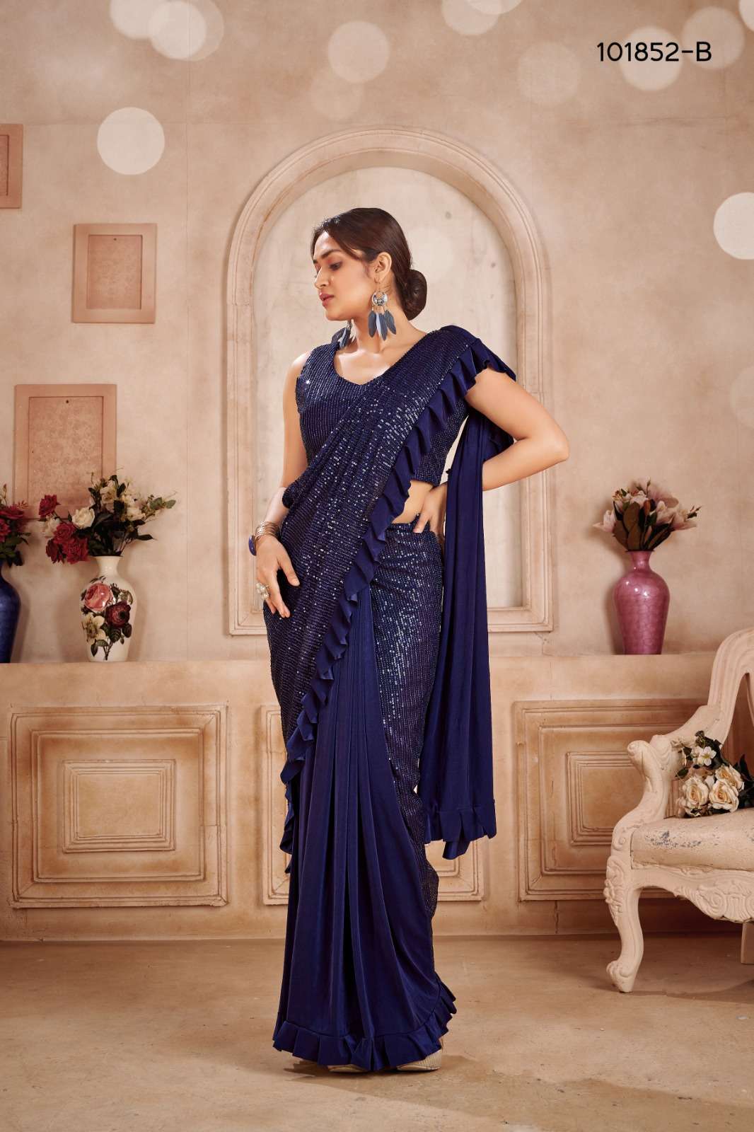 amoha trendz 101852 series readymade designer saree collection online wholesaler surat 