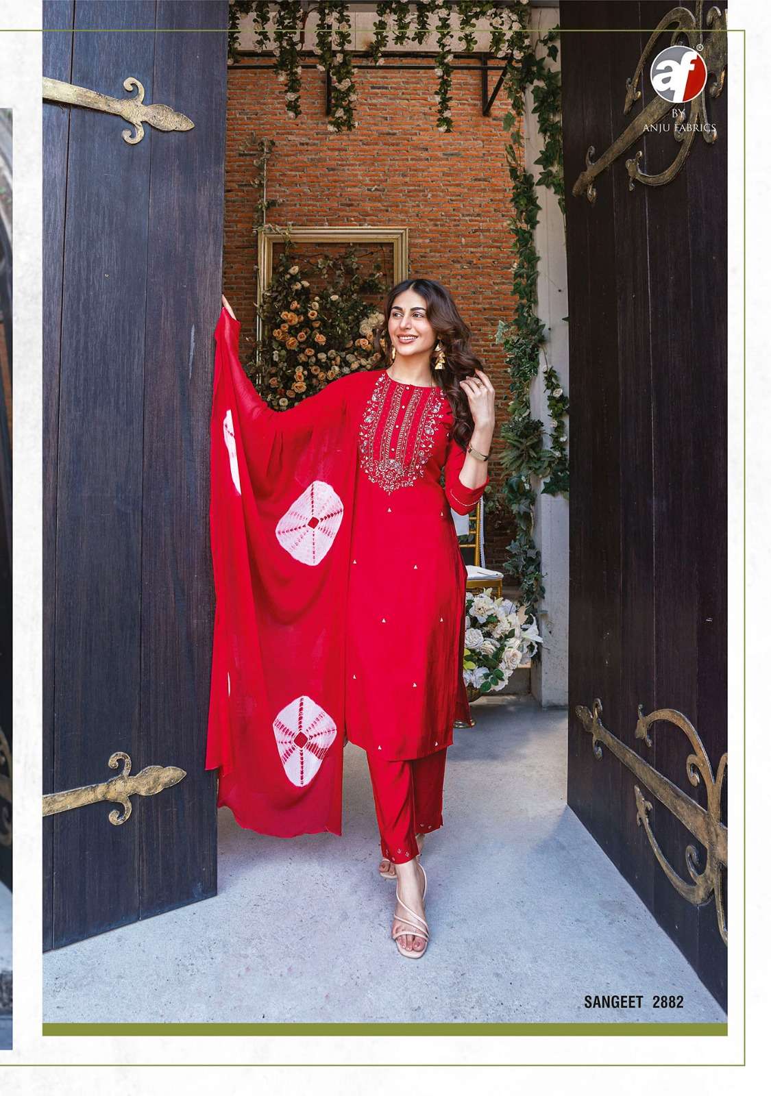 anju fabric sangeet vol 3 2881-2886 viscose modal ready to wear salwar kameez best rate surat 