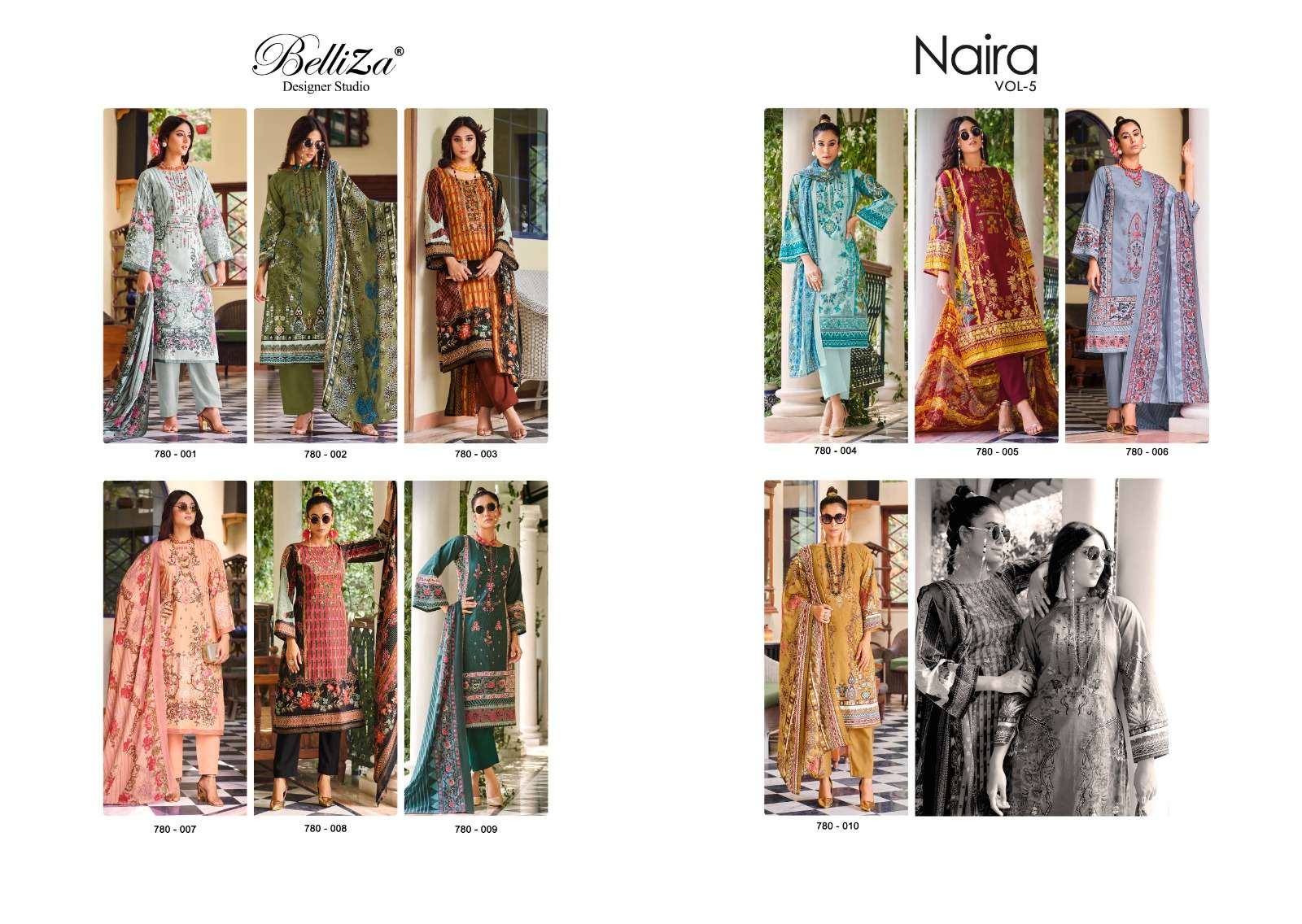 belliza designer studio naira vol-5 pure cotton designer salwar kameez catalogue design 2023 