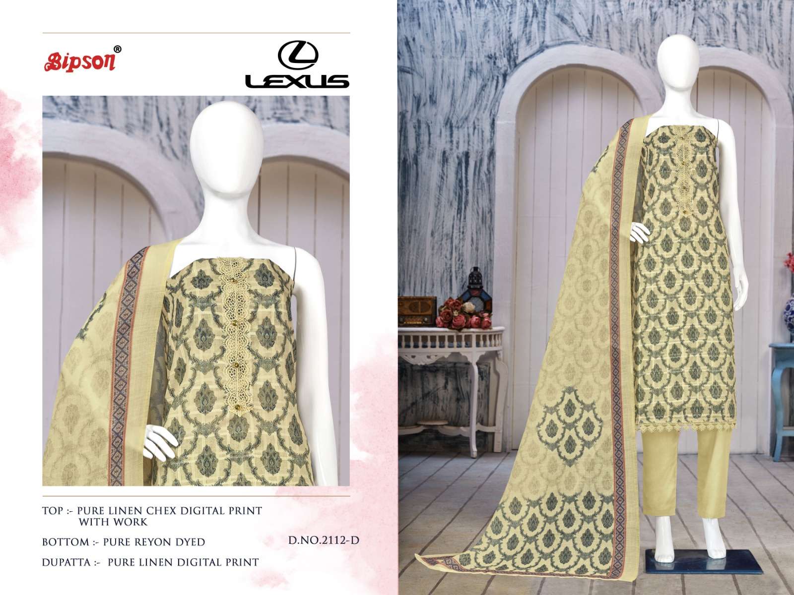 bipson prints lexus 2112 series fancy designer dress material catalogue manufacturer surat