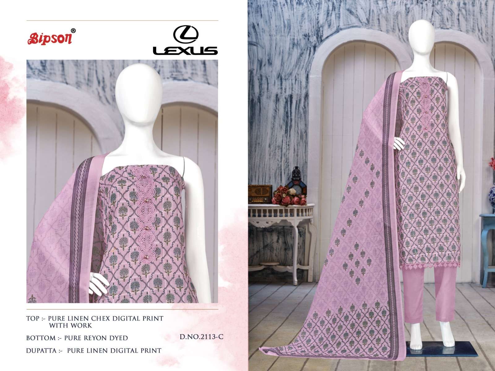 bipson prints lexus 2113 series unstich designer salwar kameez catalogue wholesale price surat