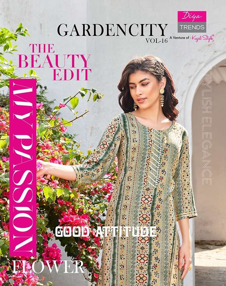 diya trends gardencity vol-16 16001-16010 series simple designer kurti catalogue wholesale price surat