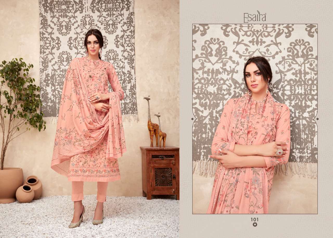 esta designs claries 101-110 series exclusive designer dress material catalogue online wholesaler surat