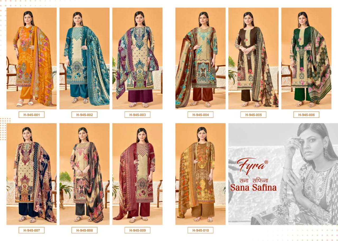 fyra designing sana safina pure soft cotton designer unstich salwar kameez surat
