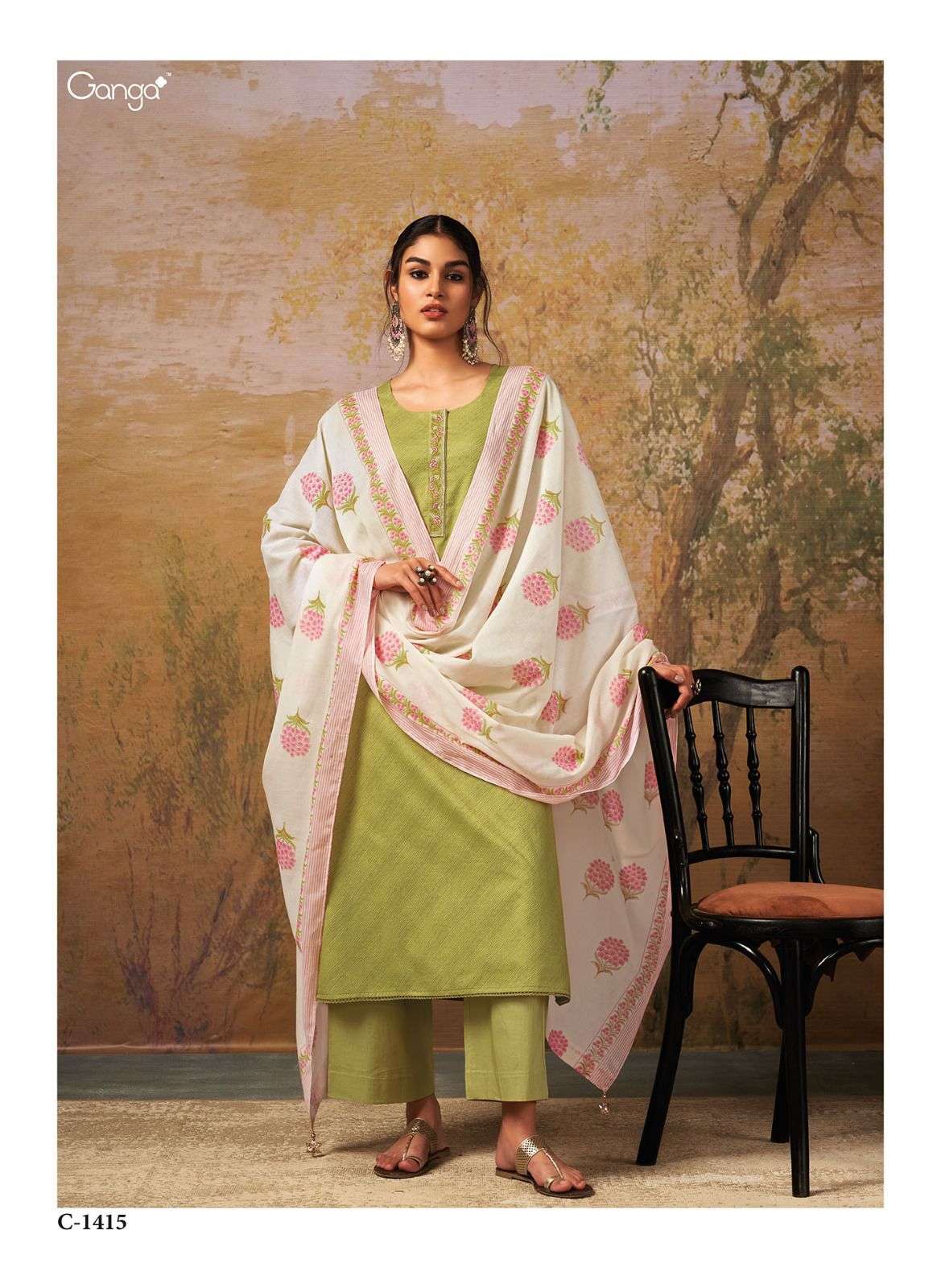 ganga aisha premium cotton unstich dress material collection wholesale price surat