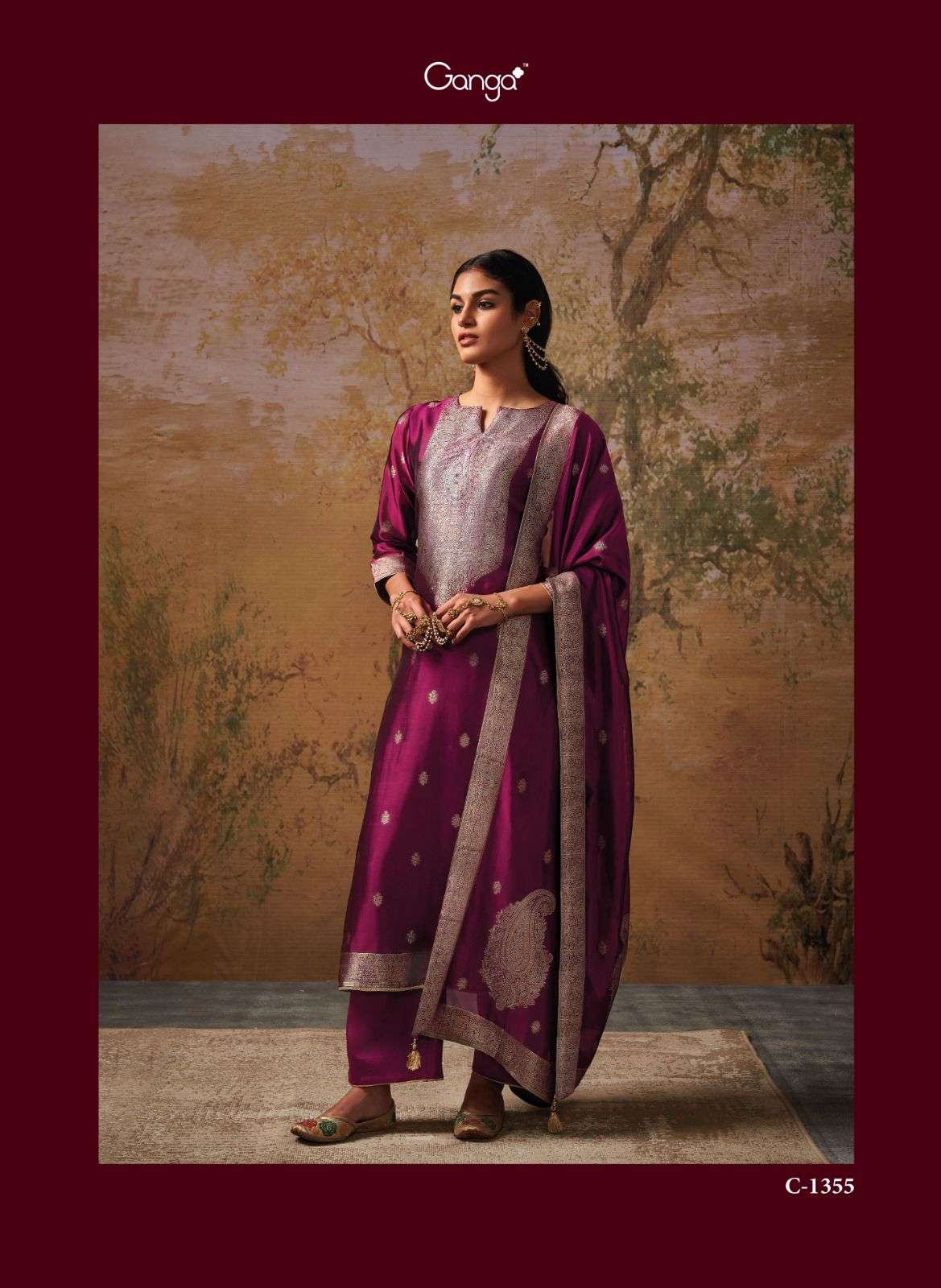 ganga ateet 1355-1360 series party wear designer salwar suits wholesale price surat