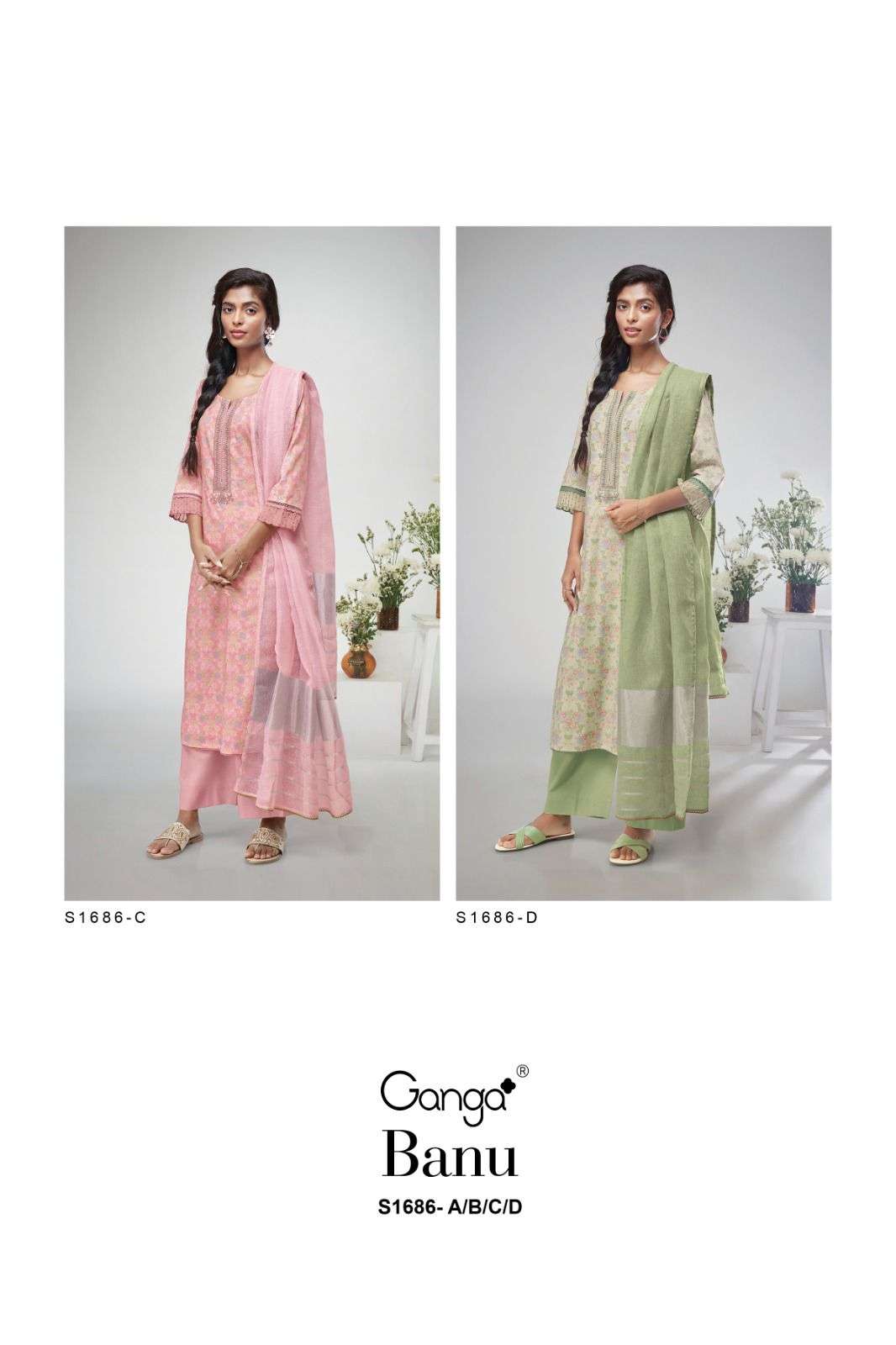 ganga banu 1686 series indian designer salwar kameez catalogue design 2023