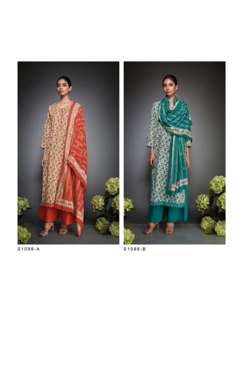 ganga disha 1098 series fancy designer top bottom with dupatta catalogue wholesale price surat 