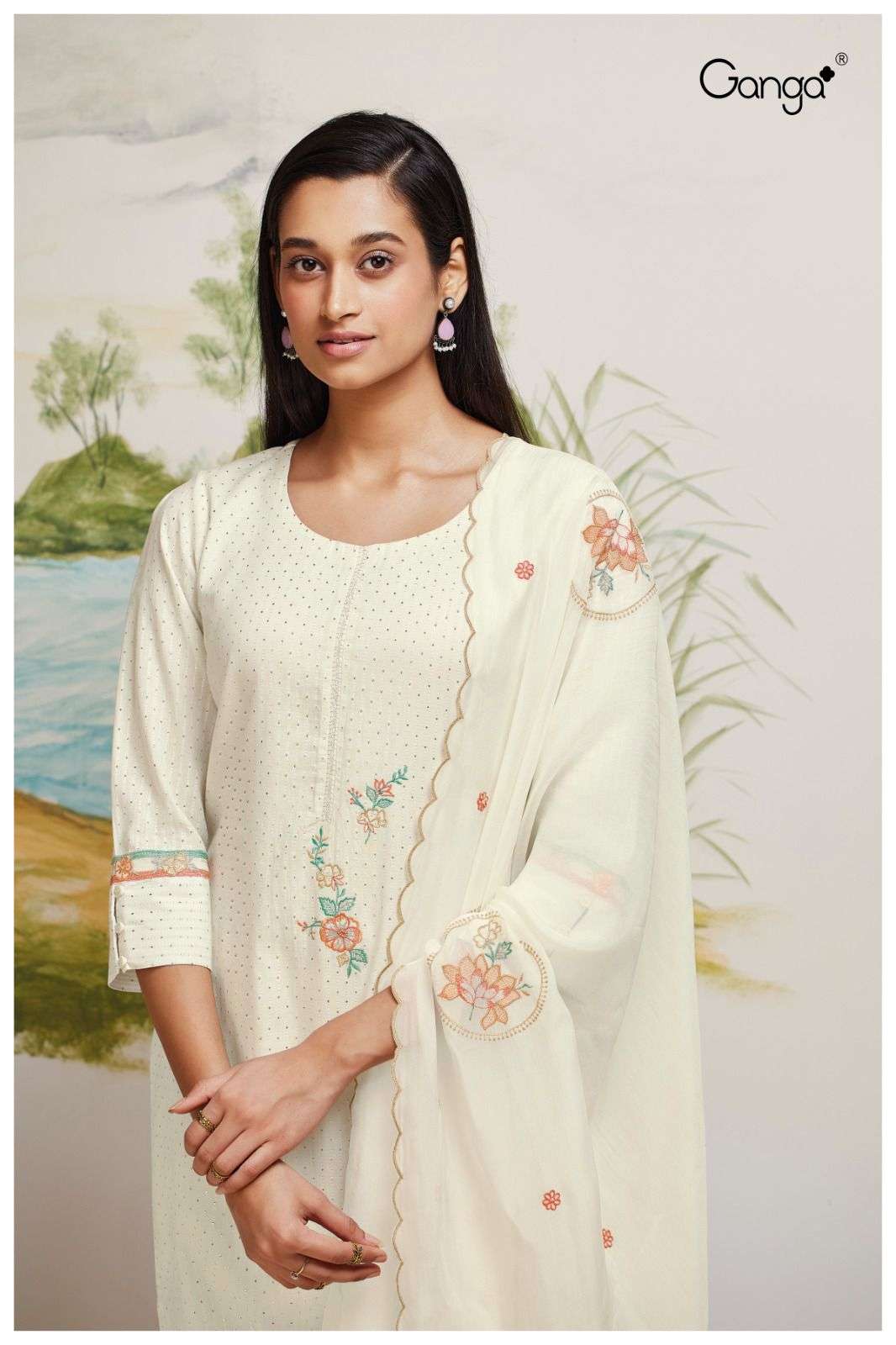 ganga ladli 1638 premium cotton jaqaurd designer unstich salwar kameez wholesale price 