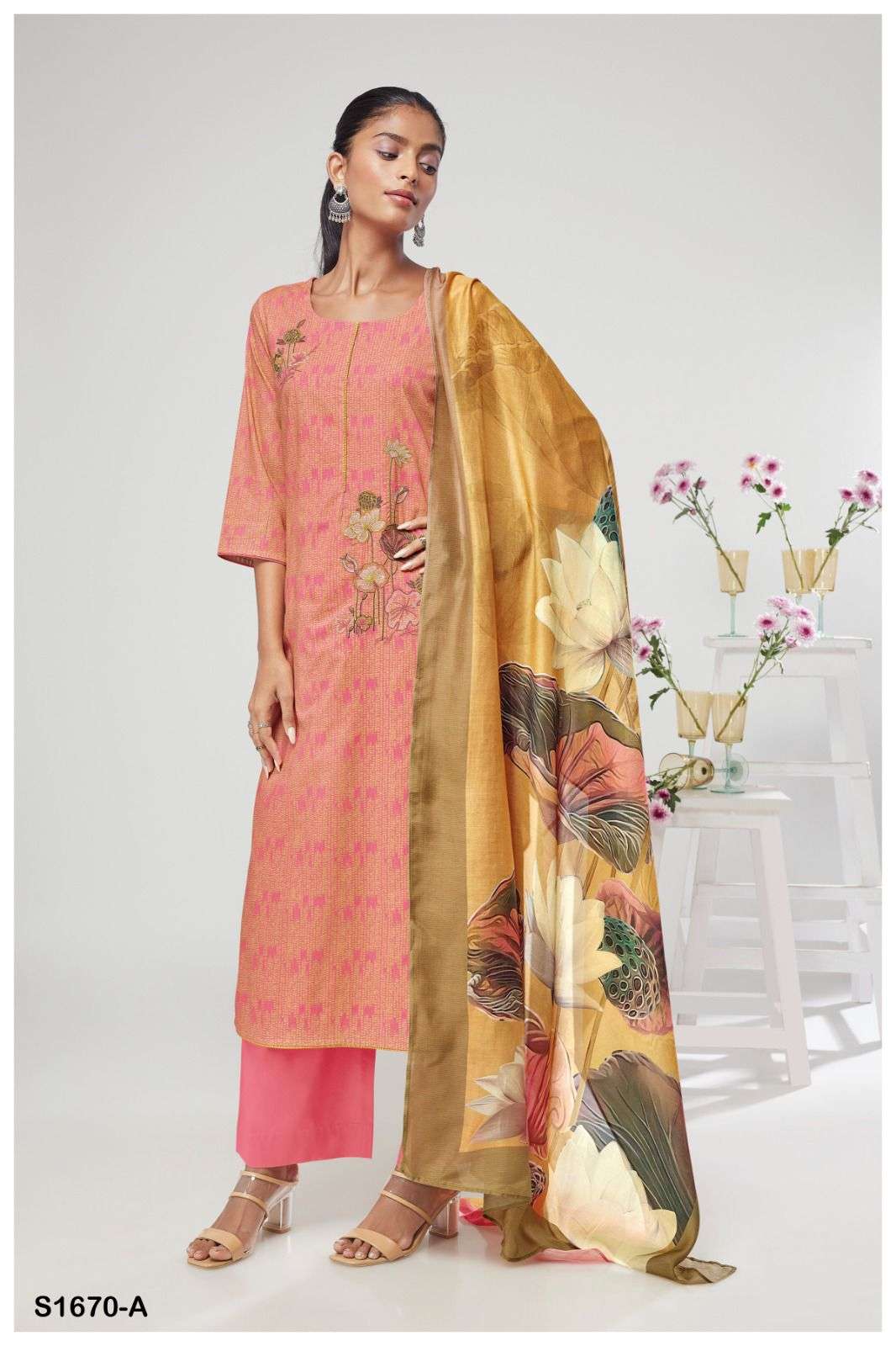 ganga nikita 1670 series premium cotton designer salwar kameez catalogue wholesaler surat