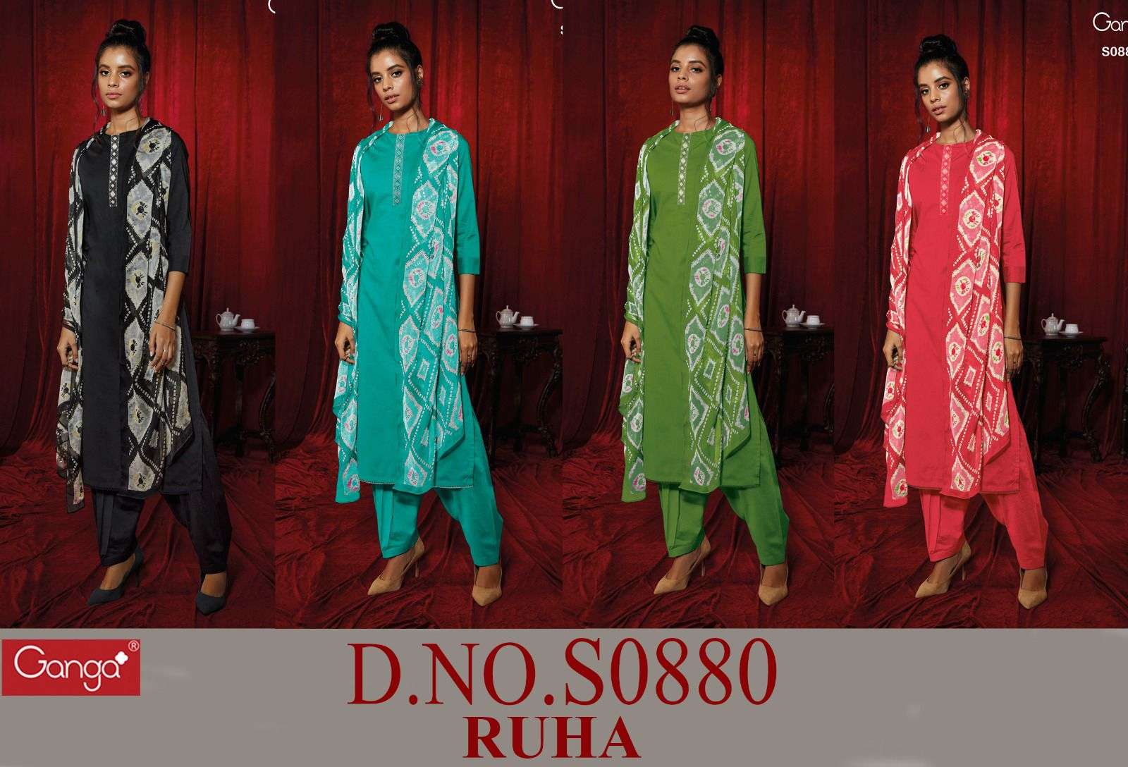 ganga ruha 880 series premium cotton designer salwar kameez catalogue design 2023 