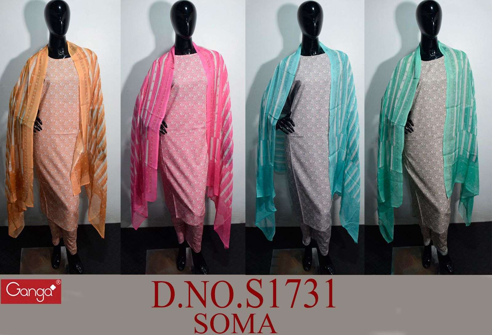 ganga soma 1731 series premium cotton designer salwar kameez catalogue collection 2023