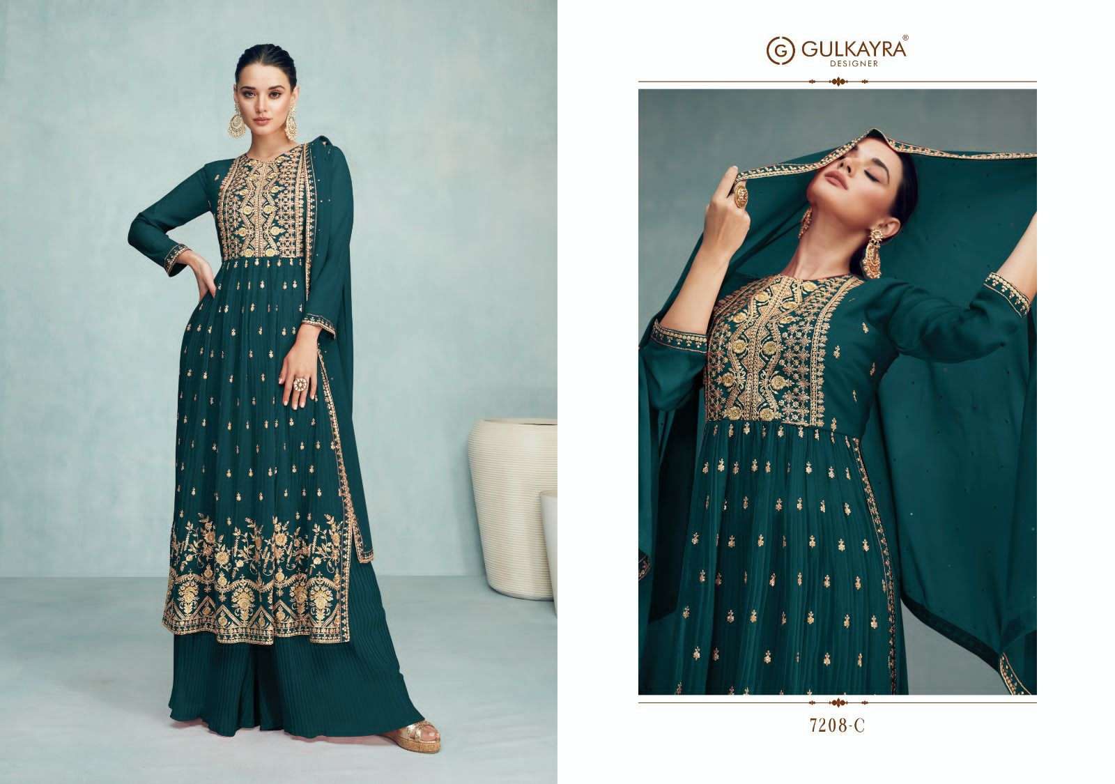 gulkayra designer nayra vol-8 7208 series blooming georgette designer party wear suits latest collection 2023