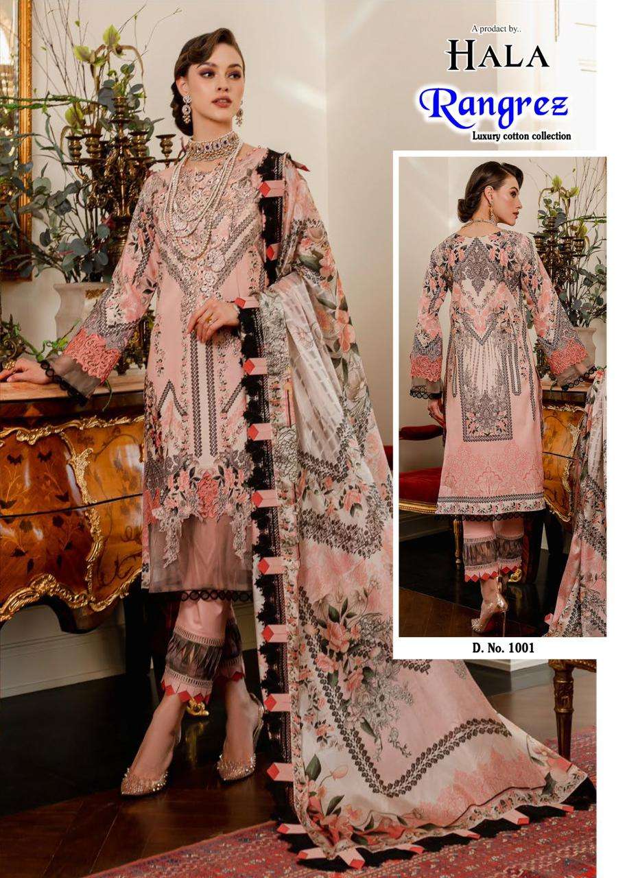 hala rungrez pure cotton designer pakistani salwar kameez catalogue manufacturer surat