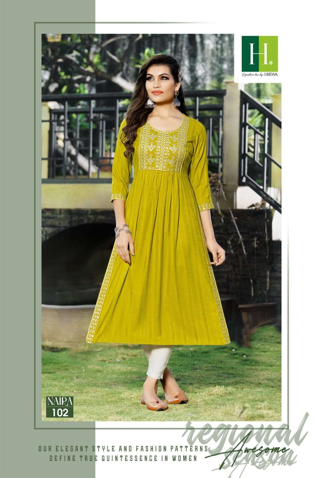 hirwa naira 101-108 series fancy look designer kurtis catalogue online supplier surat