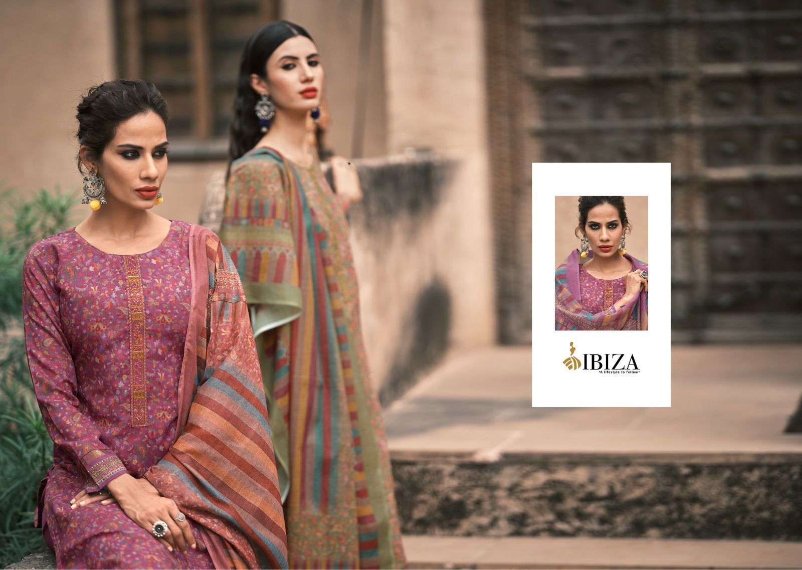 ibiza dilbar 10339-10346 series stylish designer lawn cotton designer salwar suits catalogue wholesaler surat 