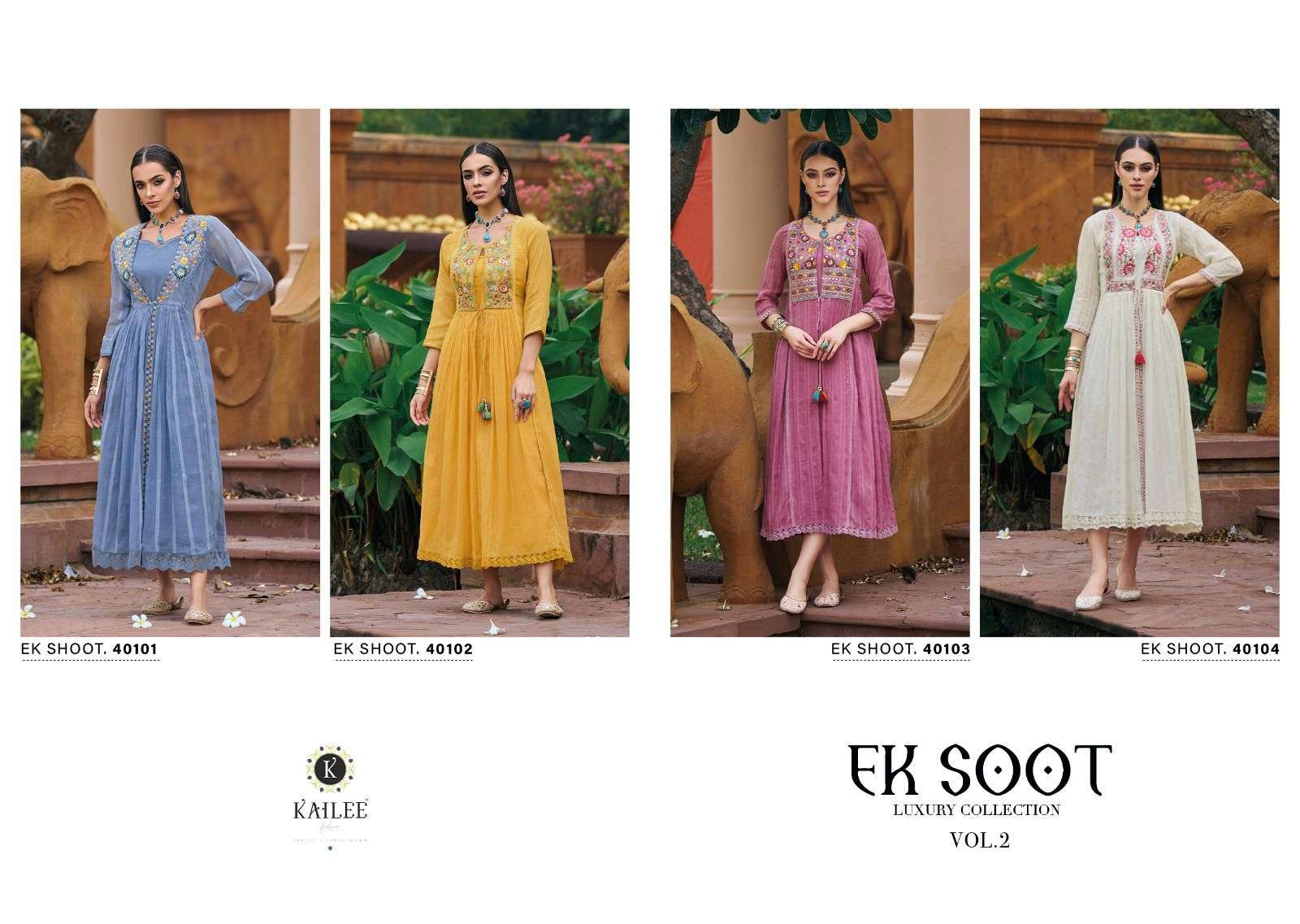 kailee fashion ek soot vol-2 40101-40104 series fancy designer kurtis catalogue wholesale price surat 