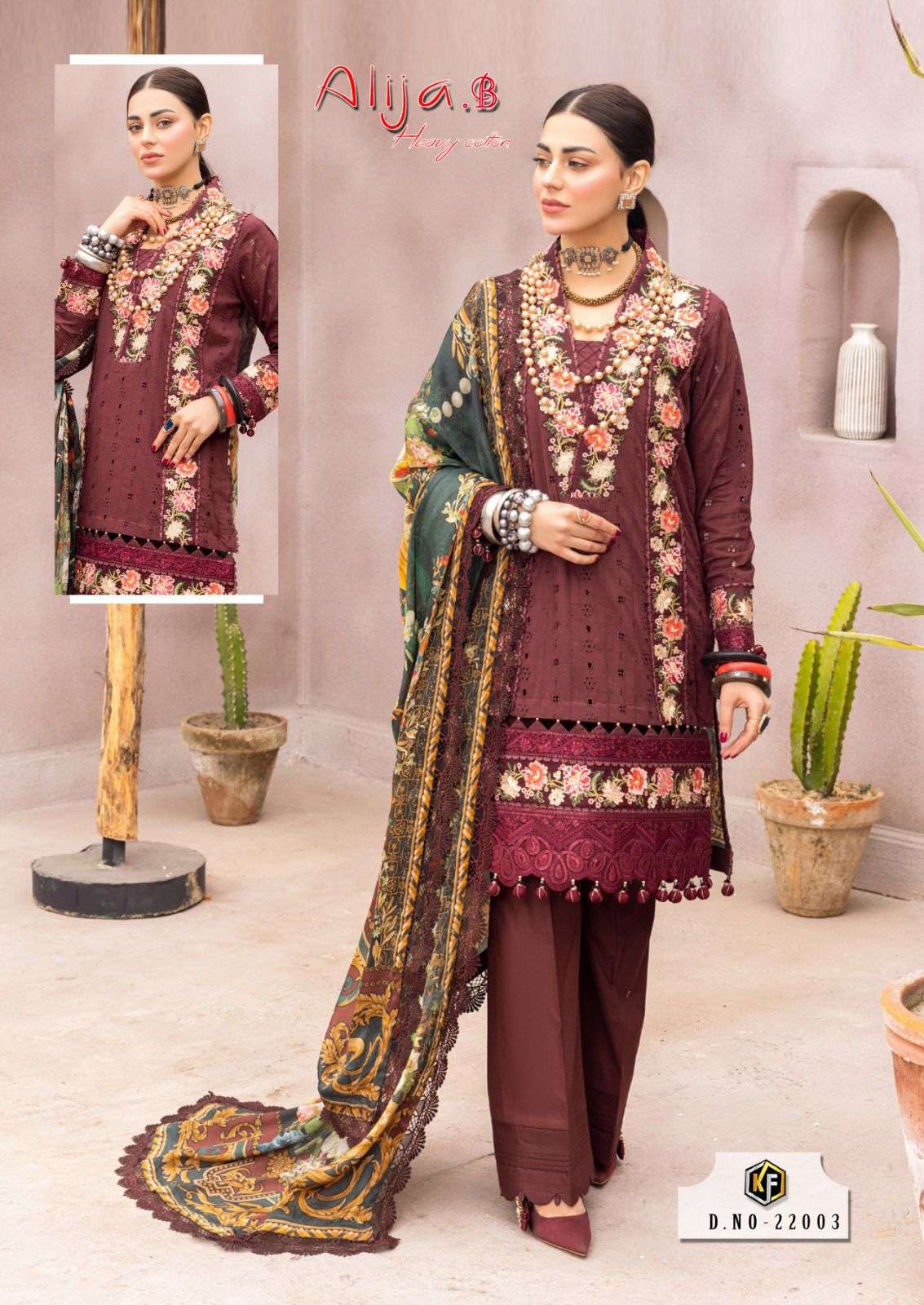 keval fab alija b vol 22 22001-22006 series exclusive heavy cotton designer karchi pakistani suits 