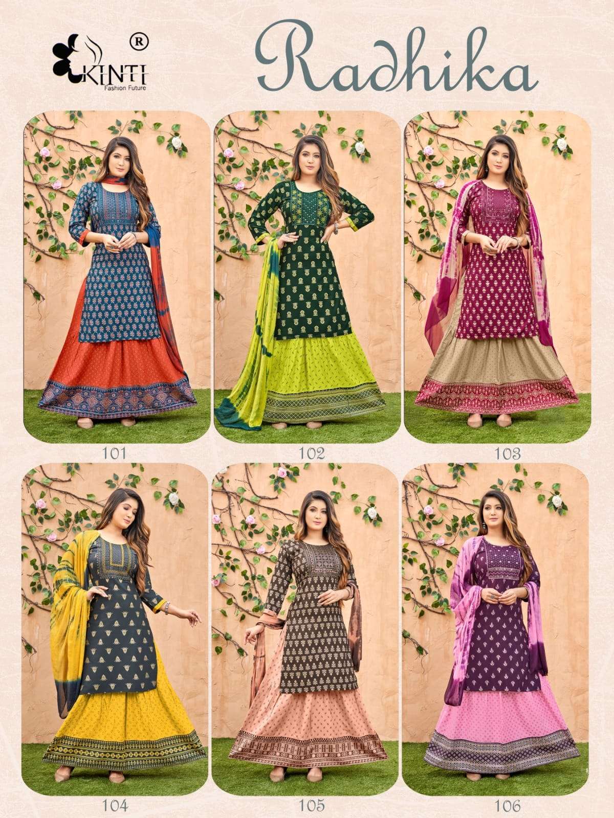 kinti fashion radhikia fancy look designer kurtis catalogue online supplier surat 