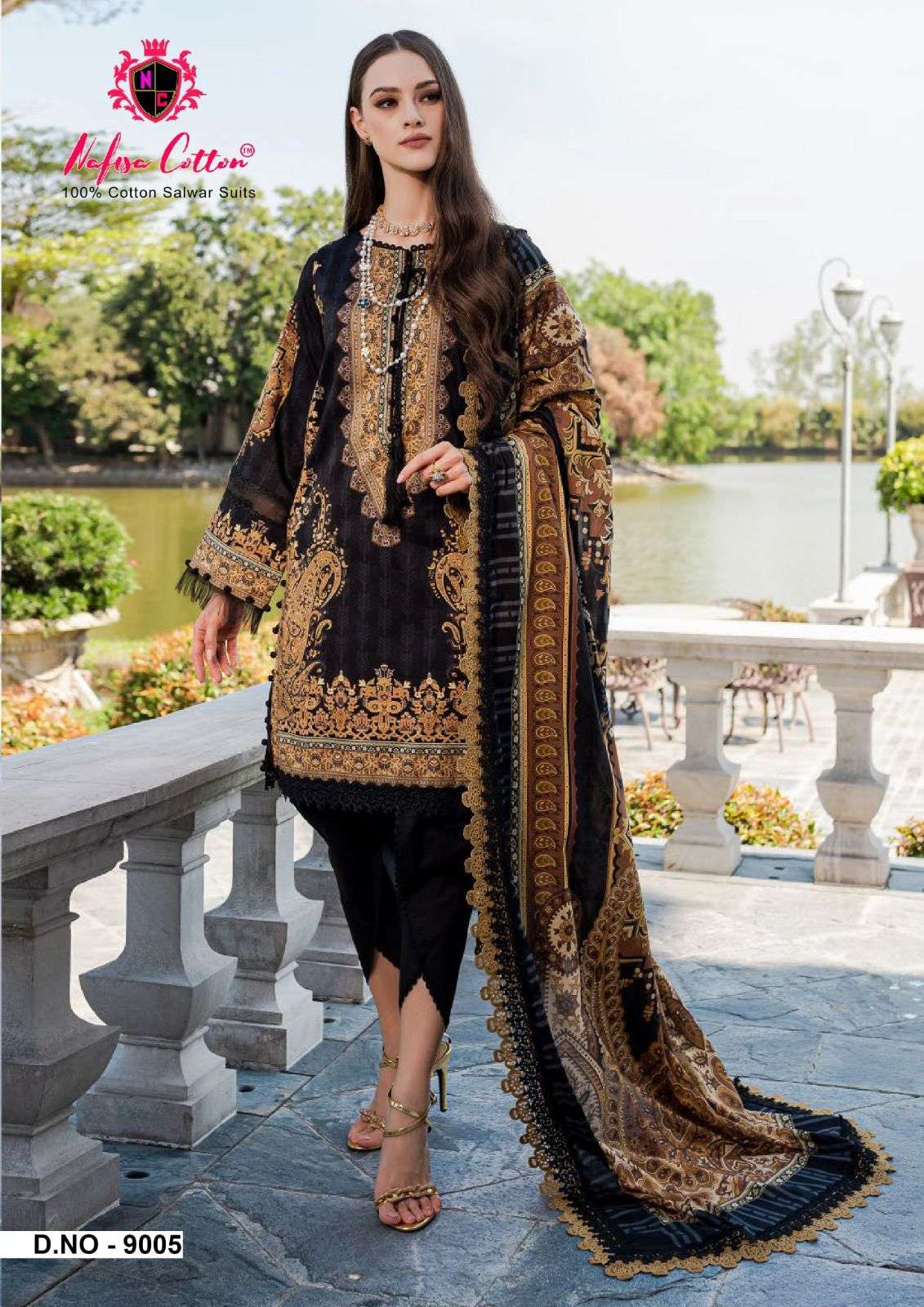 nafisa cotton monsoon vol-9 9001-9006 series pure cotton designer pakistani salwar suits in surat 