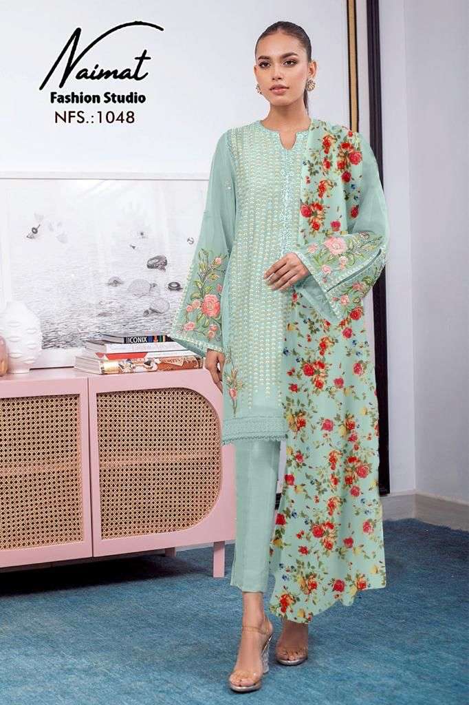 naimat fashion studio 1048 colour series stich fox georgette with designer dupatta collection 
