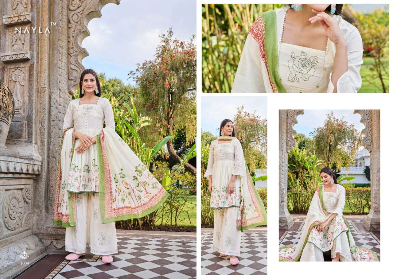 noor by nayla 1001-1006 series designer stich mul mul cotton sharara suits wholesale price surat 