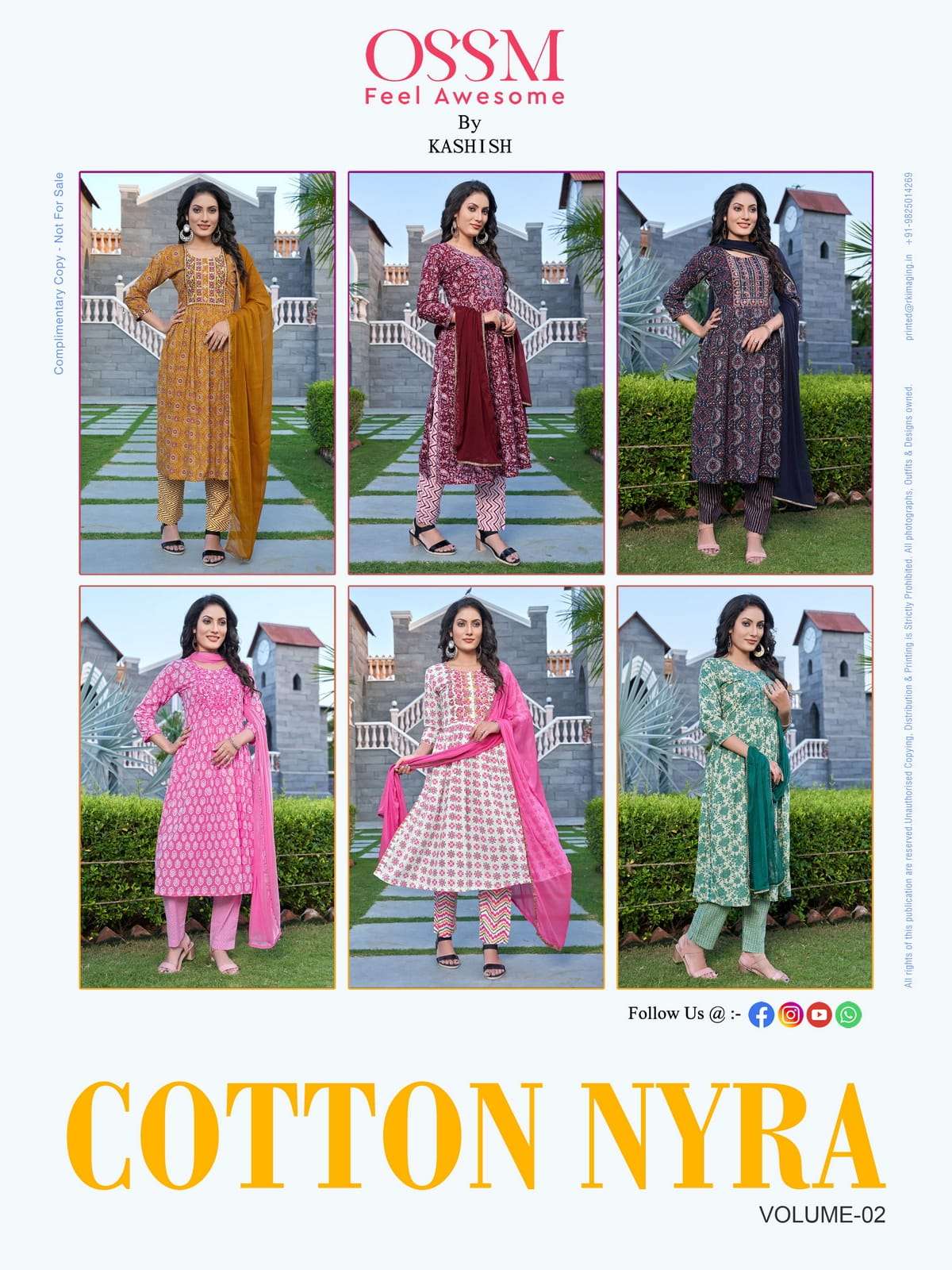 ossm cotton nyra vol-2 trendy designer kurtis catalogue online supplier surat 